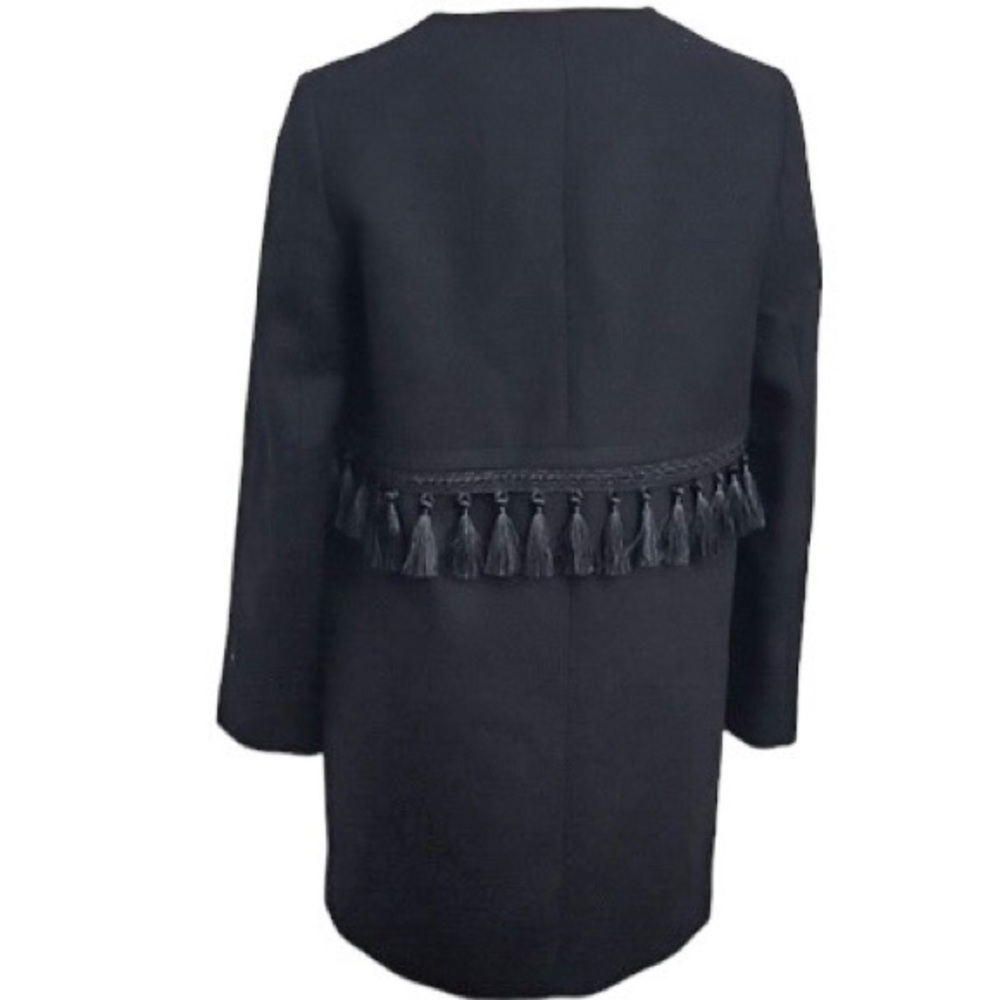 Zara Wool Blend Tasseled Overcoat - Picture 7 of 8